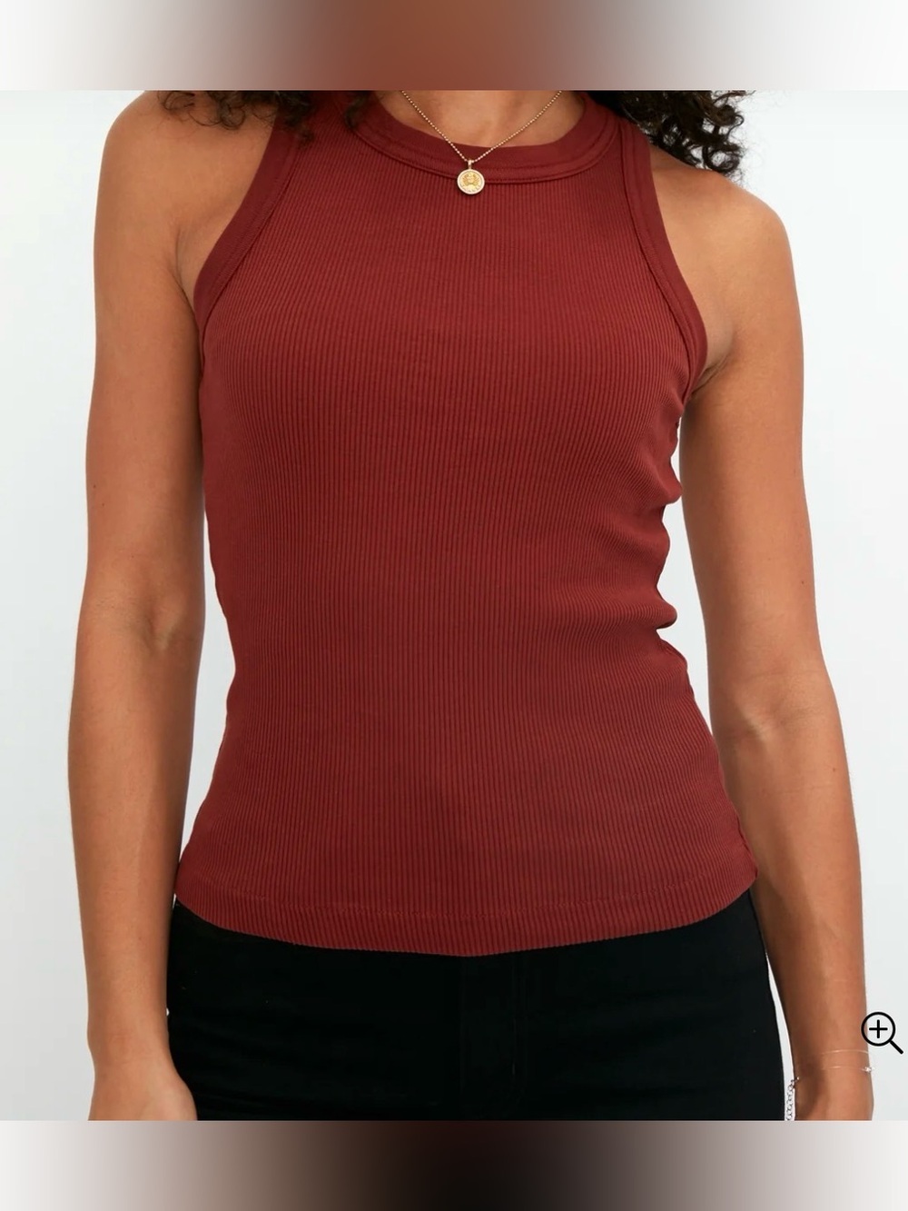 Athleta Ribbed  Tank Top in Brick Red